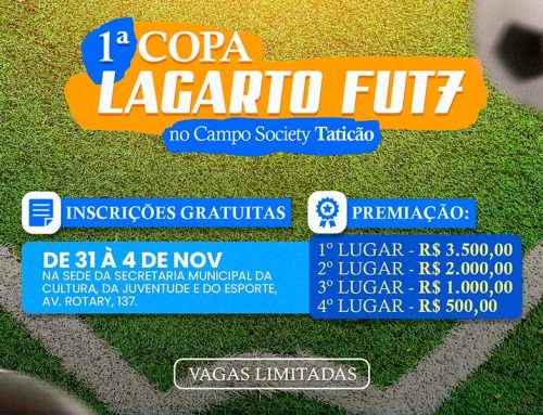 Prefeitura de Lagarto realiza a “1ª Copa de Fut7”. Inscrições abertas